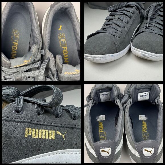 PUMA Women's Sneakers Shoes Suede Low Top Lace Up Size 8 Gray Athleisure Retro - Picture 8 of 8